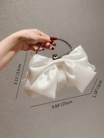 Evening Bag Fashionable Bow Decor Clip Top