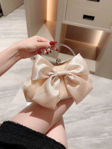 Evening Bag Fashionable Bow Decor Clip Top