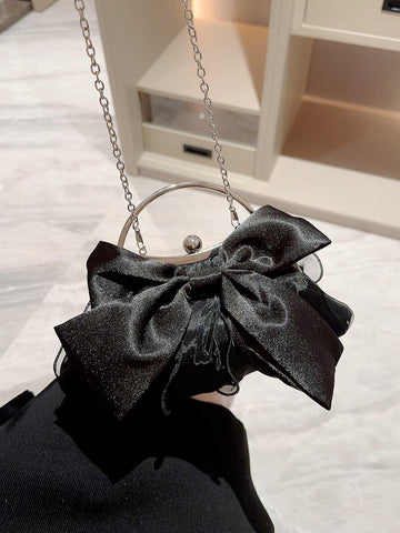 Evening Bag Fashionable Bow Decor Clip Top