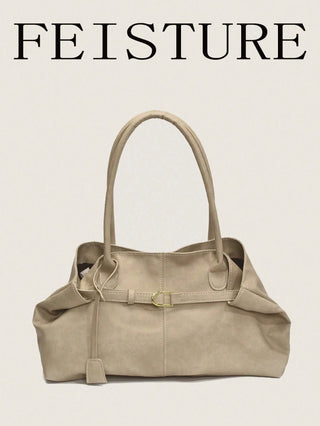 Strap Decor Straw Bag