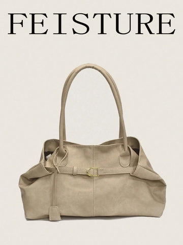 Strap Decor Straw Bag