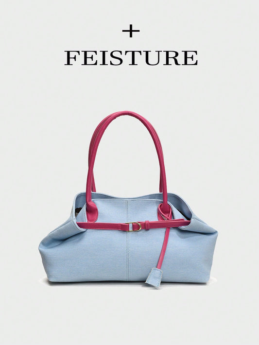Strap Decor Straw Bag