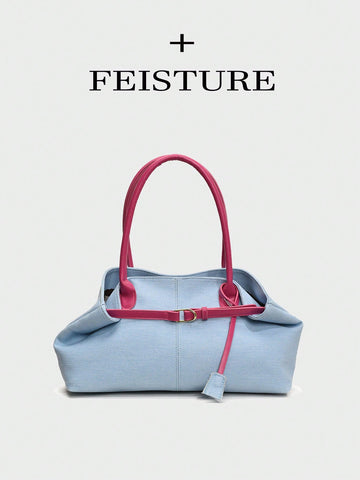 Strap Decor Straw Bag