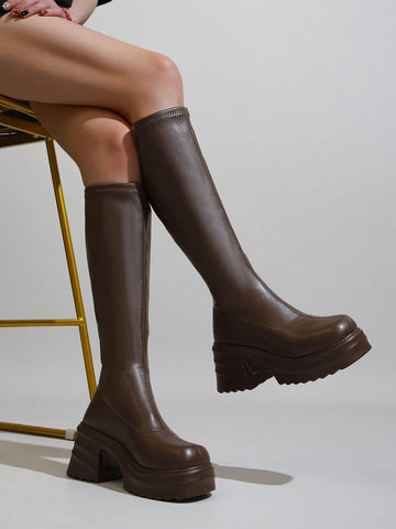 Women's Fashion Tassel Asymmetrical High-Heeled Pointed Toe Silver Knight Boots