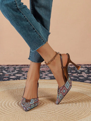 Women's Vintage Embroidered High-Heel Stiletto Pumps