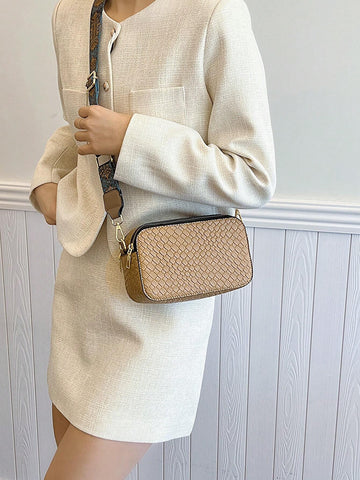 Fashion Trend Color Matching Lady PU Crossbody Bag