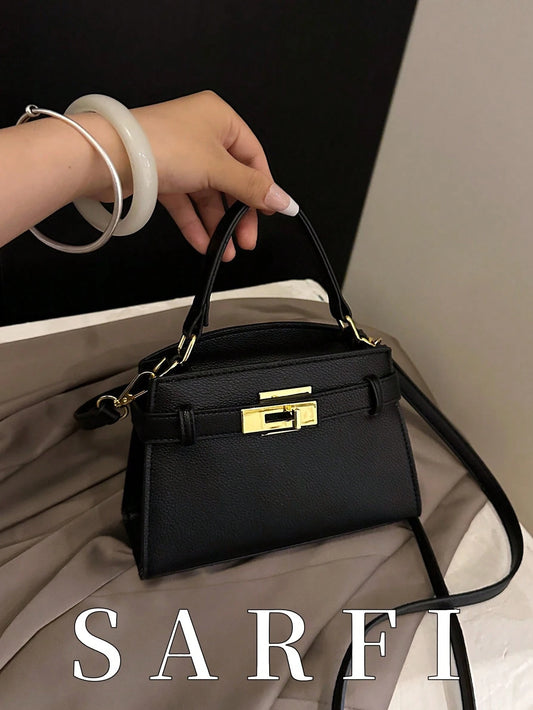 Fashionable High-End Lychee Pattern Women's Handbag