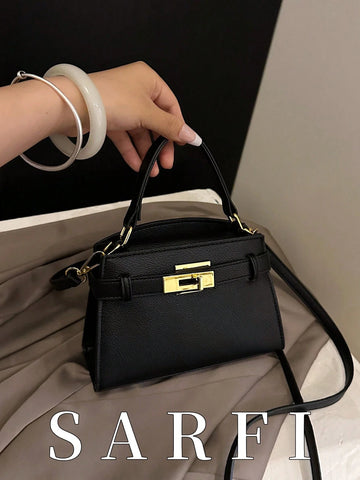 Fashionable High-End Lychee Pattern Women's Handbag