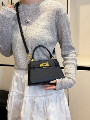 Fashionable High-End Lychee Pattern Women's Handbag