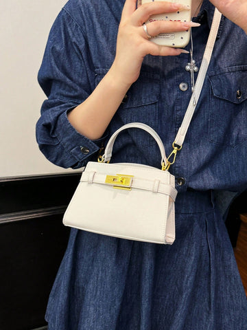 Fashionable High-End Lychee Pattern Women's Handbag