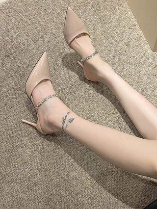 Pointed Toe Strap High Heel Pumps
