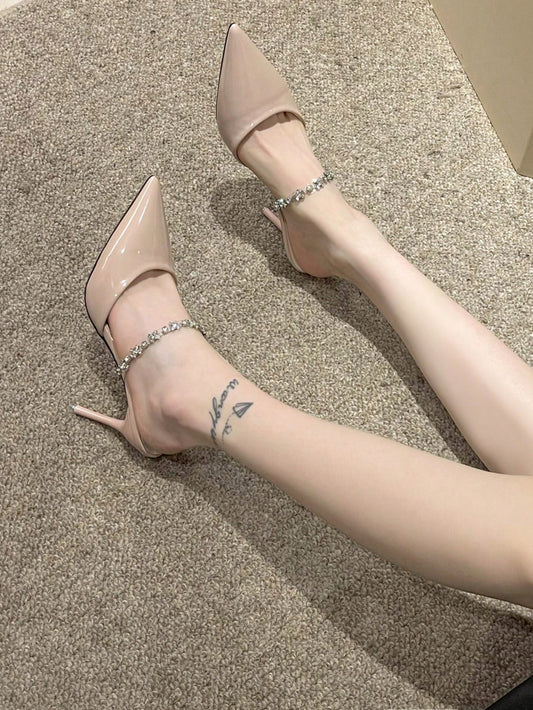 Pointed Toe Strap High Heel Pumps