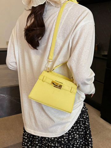 Fashionable High-End Lychee Pattern Women's Handbag