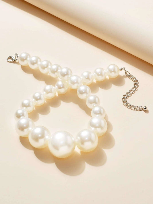 Faux Pearl Beaded Necklace