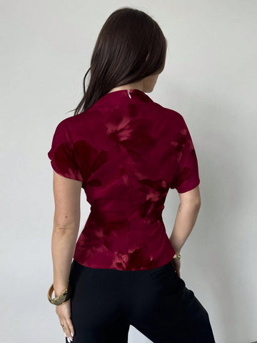 Tie-Dye Print Blouse