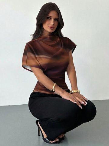 Tie-Dye Print Blouse