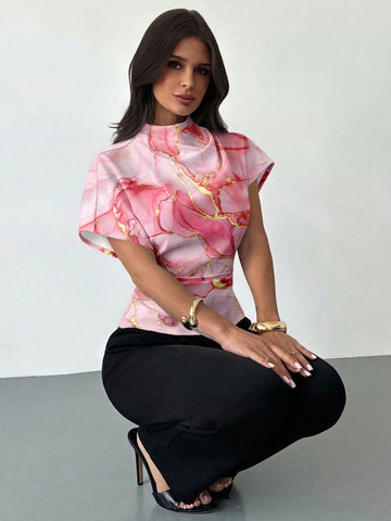 Tie-Dye Print Blouse