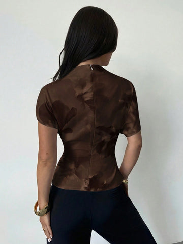 Tie-Dye Print Blouse