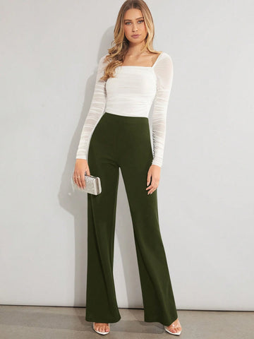 Firerie Solid High Waist Wide Leg Pants