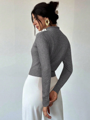 High Neck Loose Casual Versatile Knit Sweater Vest