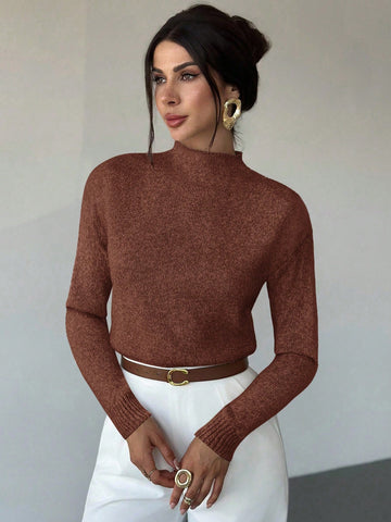 High Neck Loose Casual Versatile Knit Sweater Vest