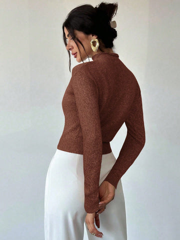 High Neck Loose Casual Versatile Knit Sweater Vest