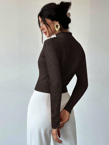 High Neck Loose Casual Versatile Knit Sweater Vest