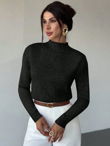 High Neck Loose Casual Versatile Knit Sweater Vest