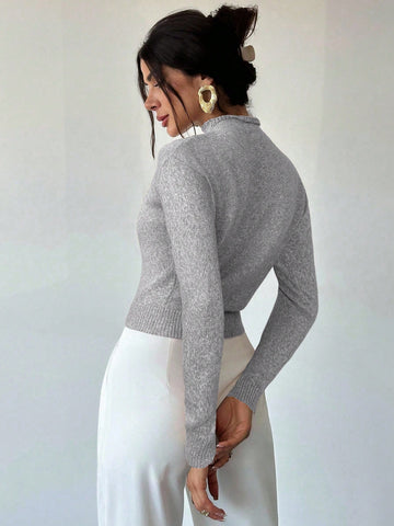 High Neck Loose Casual Versatile Knit Sweater Vest