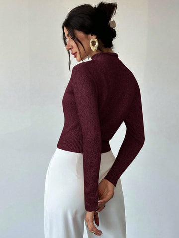 High Neck Loose Casual Versatile Knit Sweater Vest