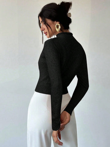 High Neck Loose Casual Versatile Knit Sweater Vest