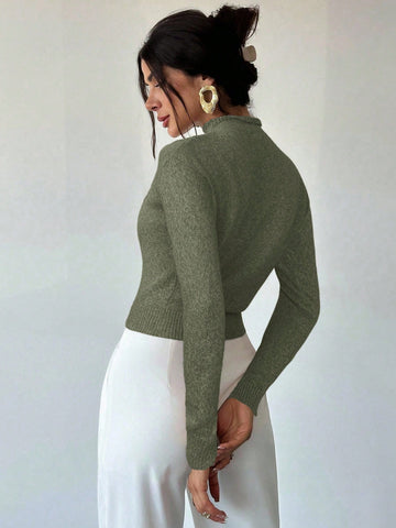 High Neck Loose Casual Versatile Knit Sweater Vest