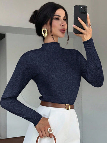 High Neck Loose Casual Versatile Knit Sweater Vest