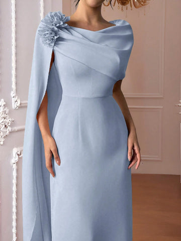 Firerie Women's Elegant Romantic Delicate Pleated Dress With Long Sleeves