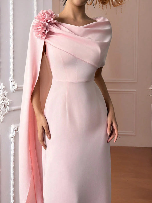 Firerie Women's Elegant Romantic Delicate Pleated Dress With Long Sleeves