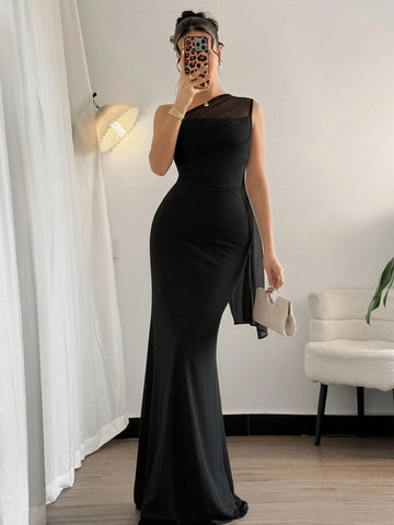 Elegant Off-Shoulder Hip Fishtail Dress