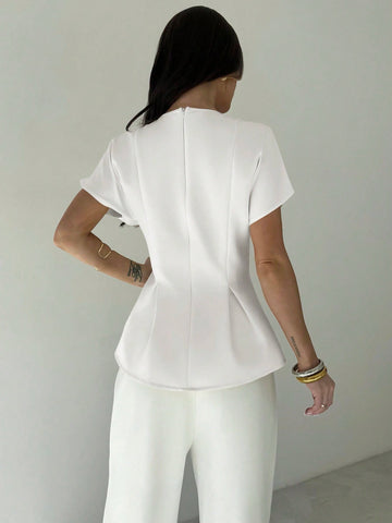Elegant Mature Smart Casual Office Dinner Brunch Shirt
