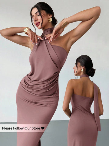 Asymmetrical Flare Sleeve Loose Dress