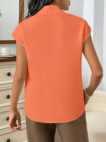 Women Solid Batwing Sleeve Blouse