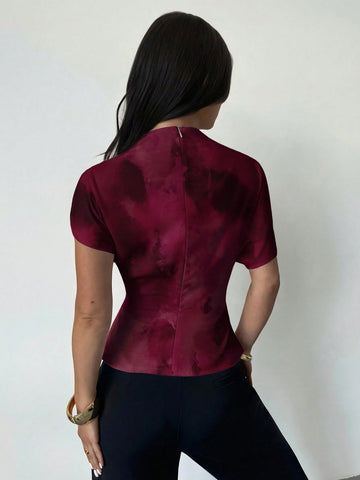 Tie-Dye Print Blouse