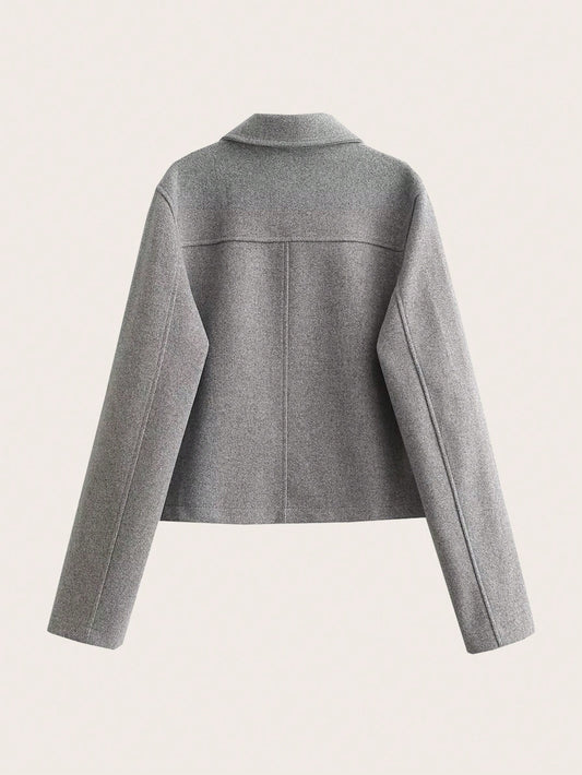 Flap Pocket Raglan Sleeve Button Front Overcoat