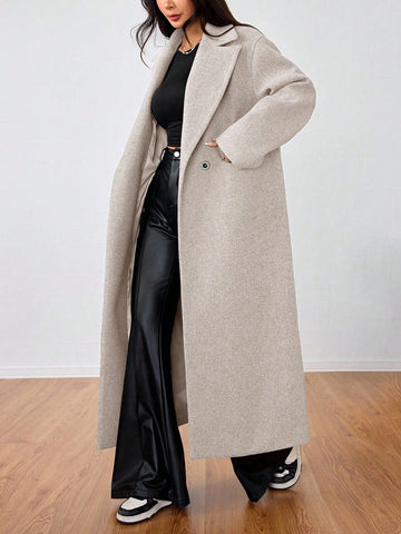 Lunessa Casual Long Woolen Collar Jacket