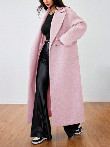 Lunessa Casual Long Woolen Collar Jacket