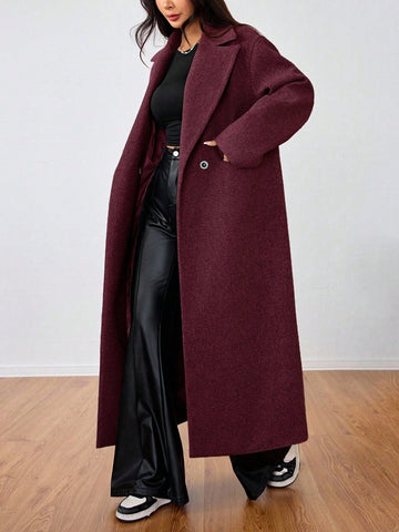 Lunessa Casual Long Woolen Collar Jacket