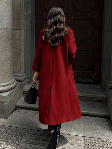 Lunessa Casual Long Woolen Collar Jacket