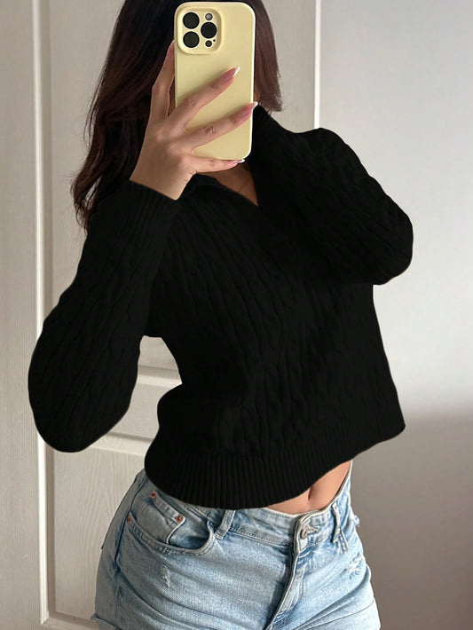 Sunnyshic Women's Casual Drawstring Long Sleeve Knit Sweater