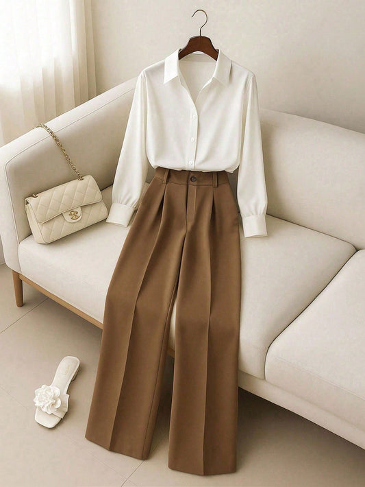 Franclia Button-Up Shirt & Pants Set