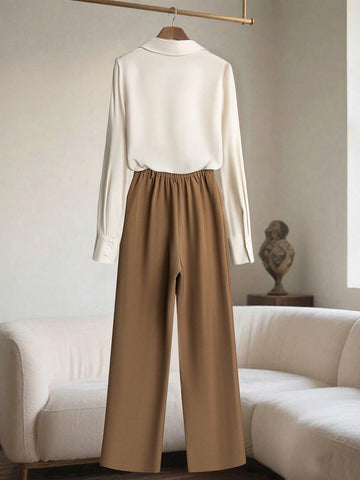 Franclia Button-Up Shirt & Pants Set