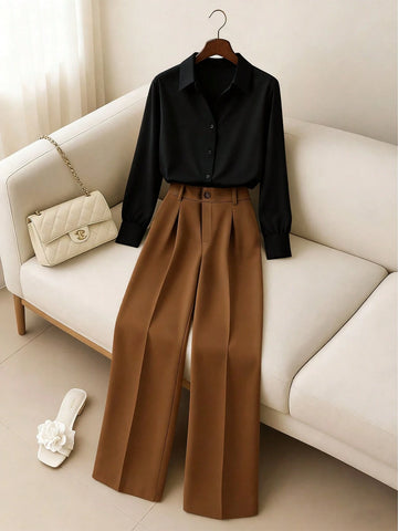 Franclia Button-Up Shirt & Pants Set