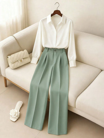 Franclia Button-Up Shirt & Pants Set
